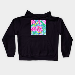 Roses and branches watercolor seamless pattern Kids Hoodie